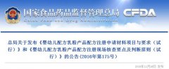 CFDA正式发布《婴幼儿配方乳粉注册管理办法》配套细则文件
