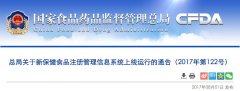 CFDA正式上线新保健食品注册管理信息系统